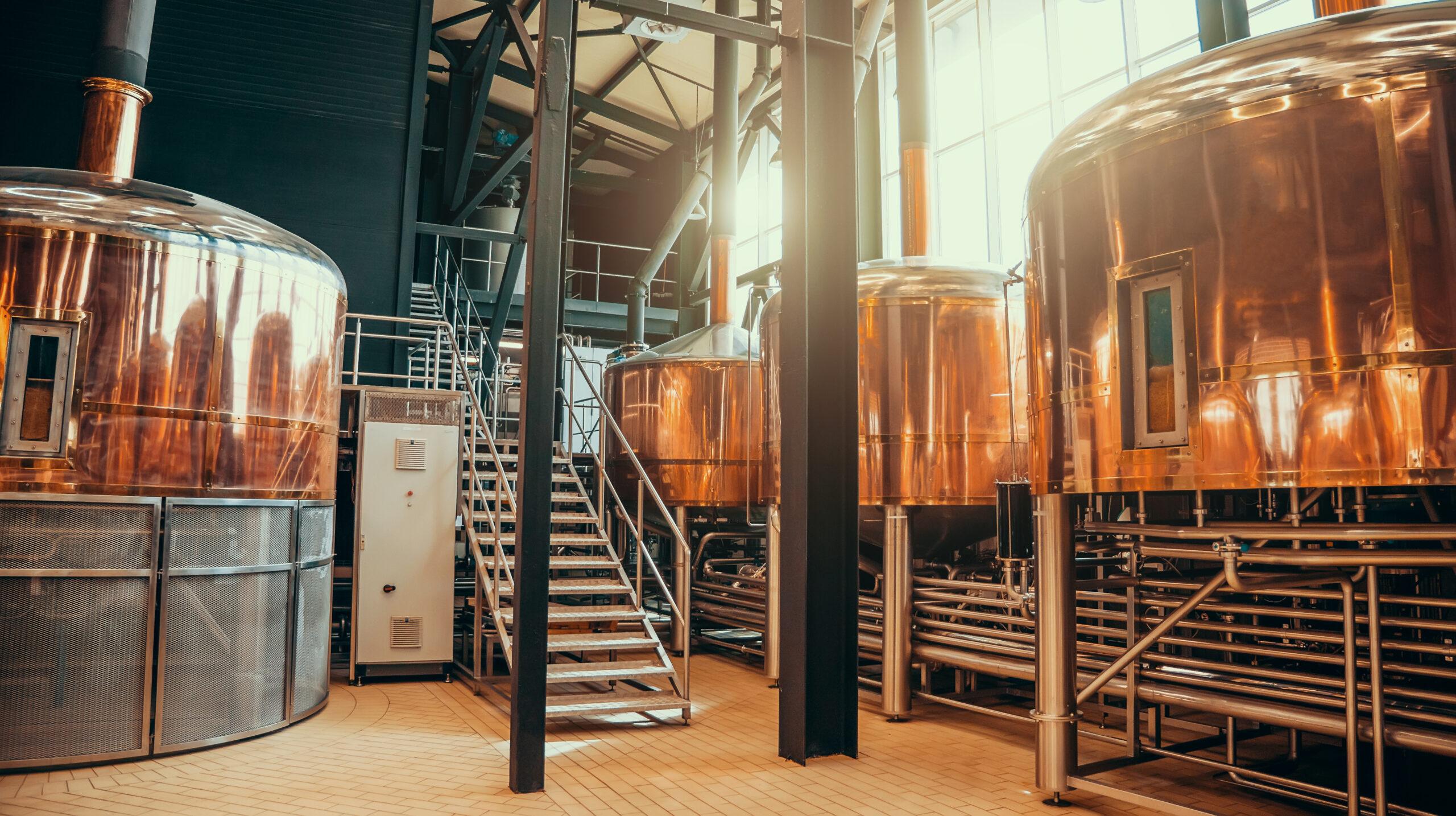 tanks inside a brewery