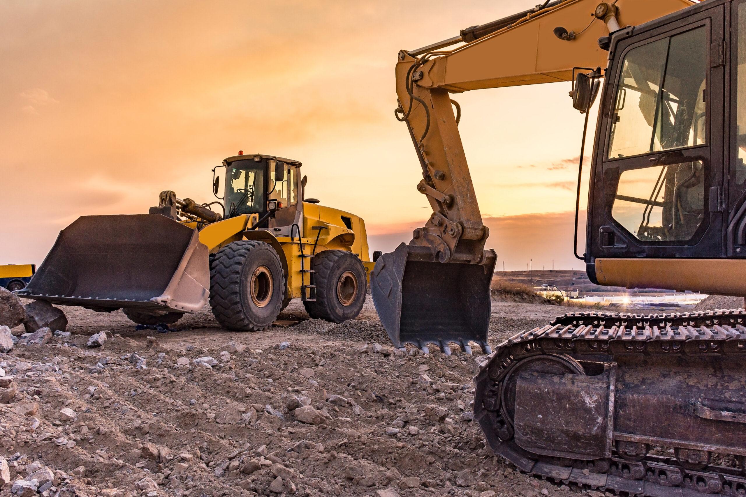 building site with construction machinery