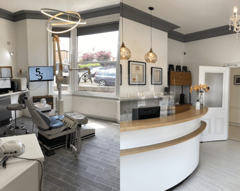 chair and reception of dentist surgery