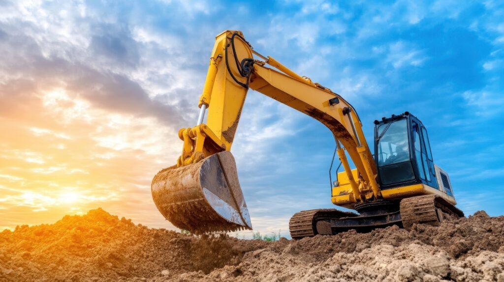 plant machinery on building site