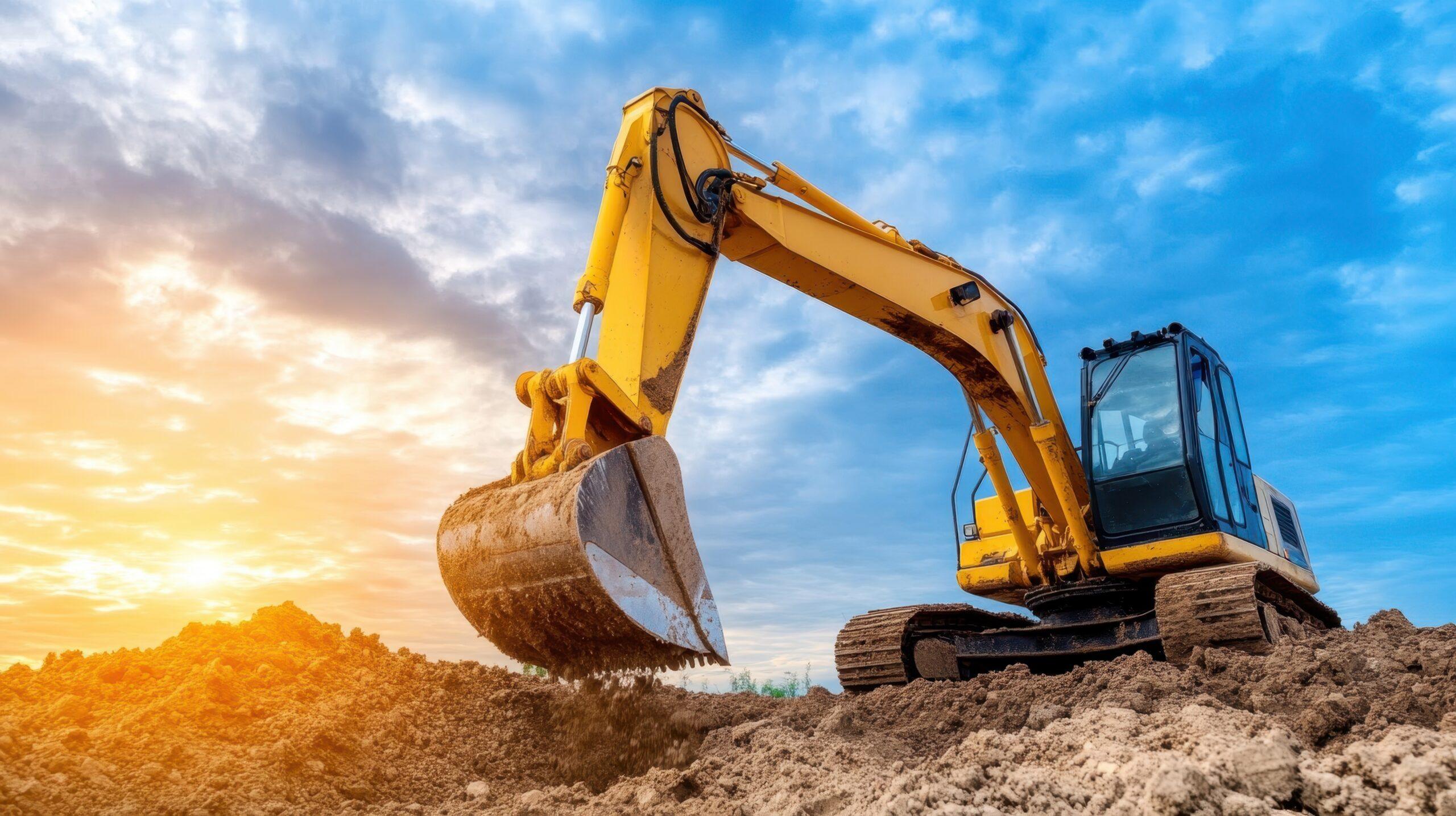 plant machinery on building site