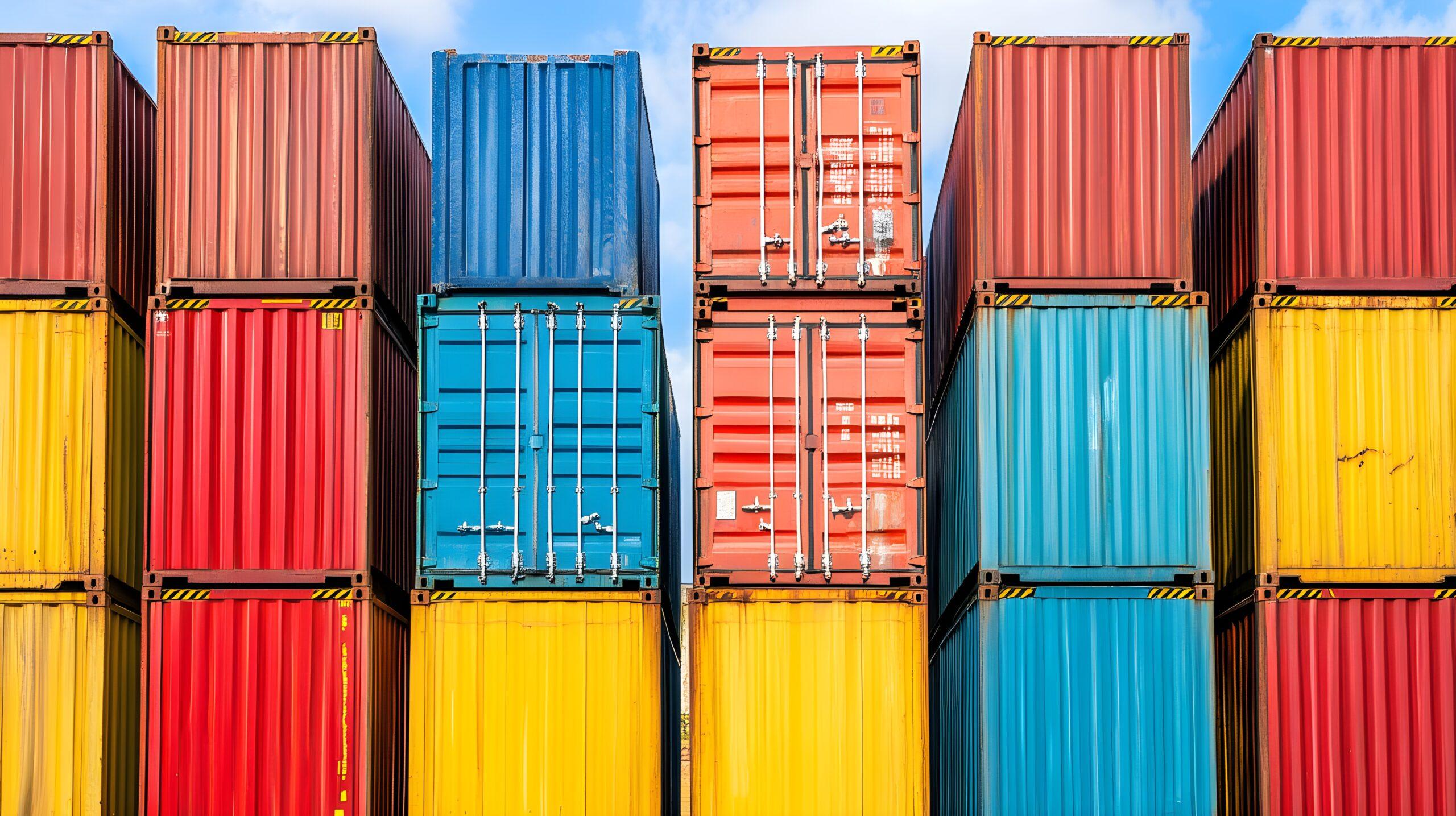 yard with storage containers