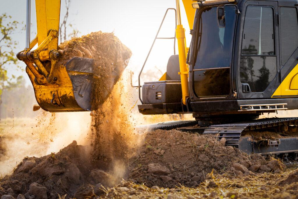 building site with construction machinery