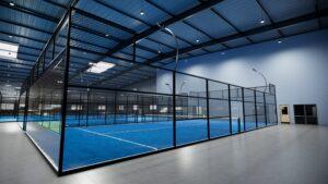 blue indoor padel courts