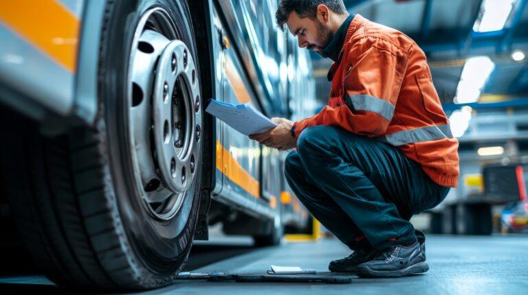 man fixing coach in garage
